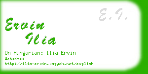 ervin ilia business card